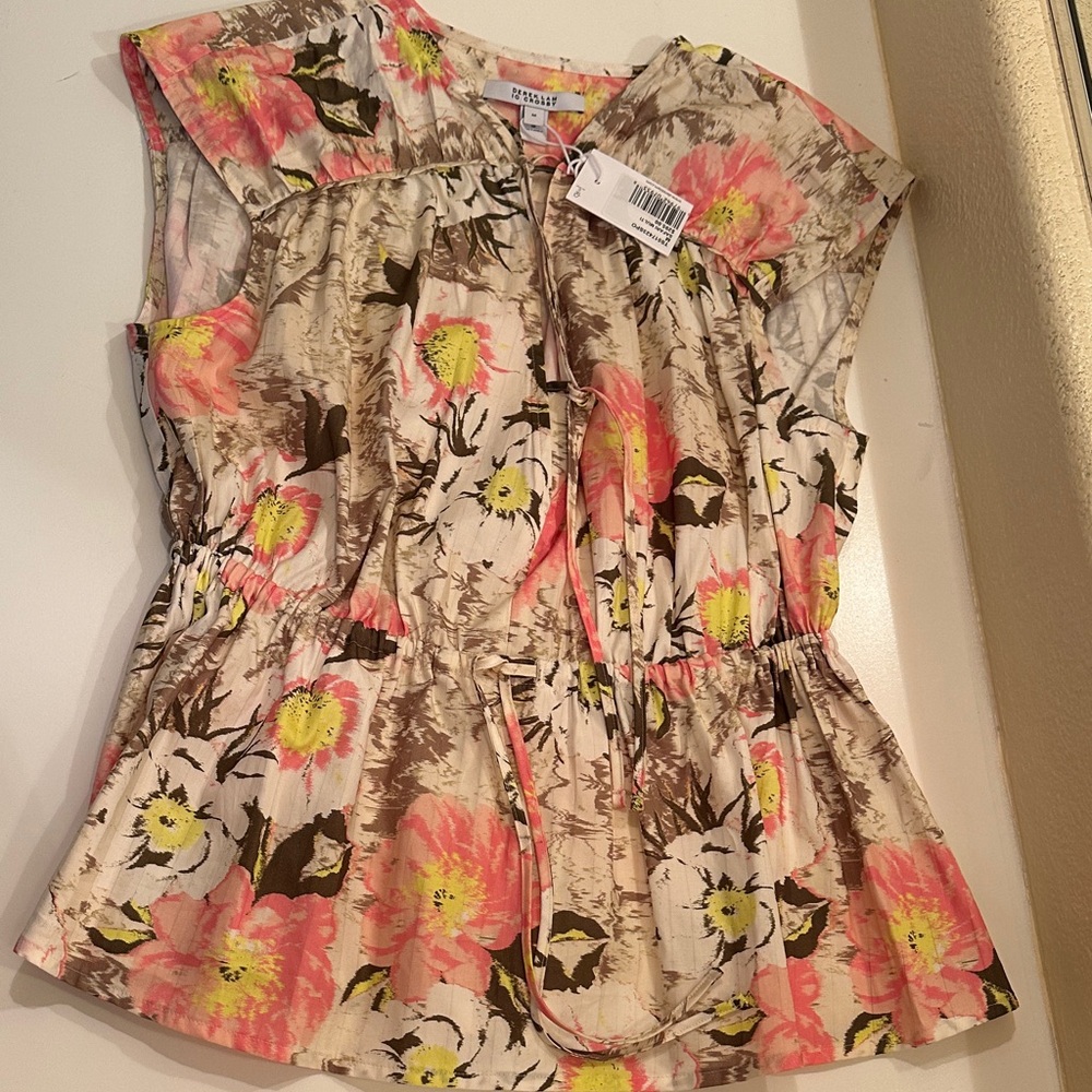 New New Derek Lam 10 Crosby Floral Blouse. Size medium.